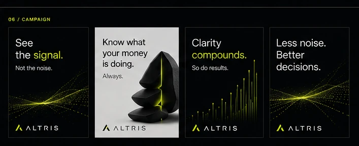 ALTRIS campaign posters and messaging system
