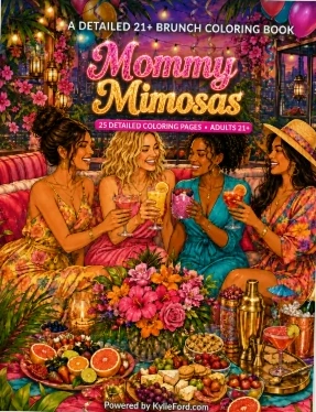 Mommy Mimosas coloring book cover
