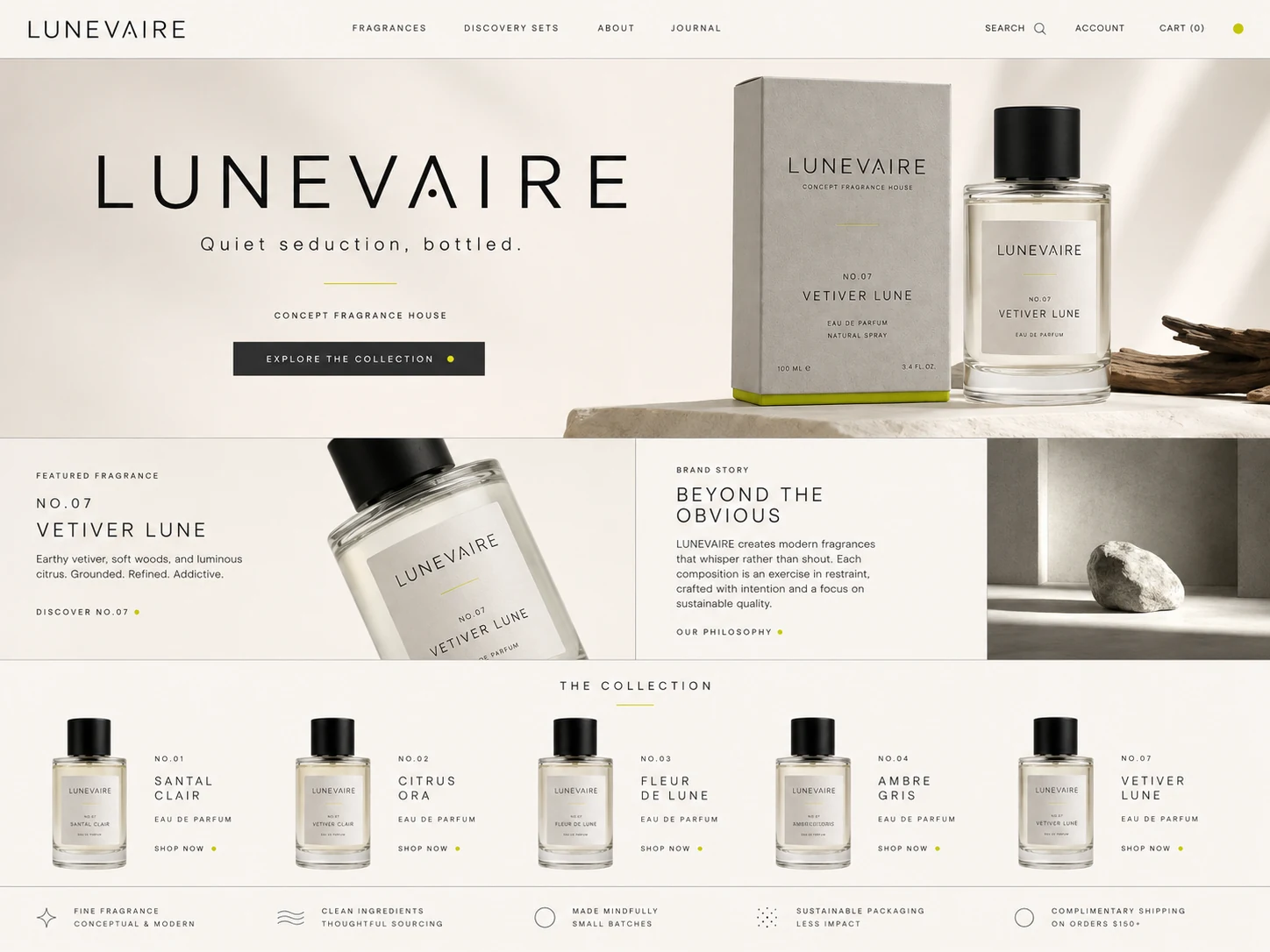 LUNEVAIRE web design presentation