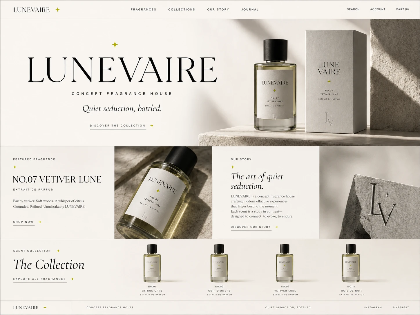 LUNEVAIRE fragrance house website design